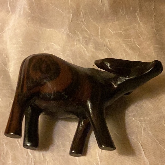 Small wildebeest Statue Wooden Statue Vintage - Picture 6 of 10